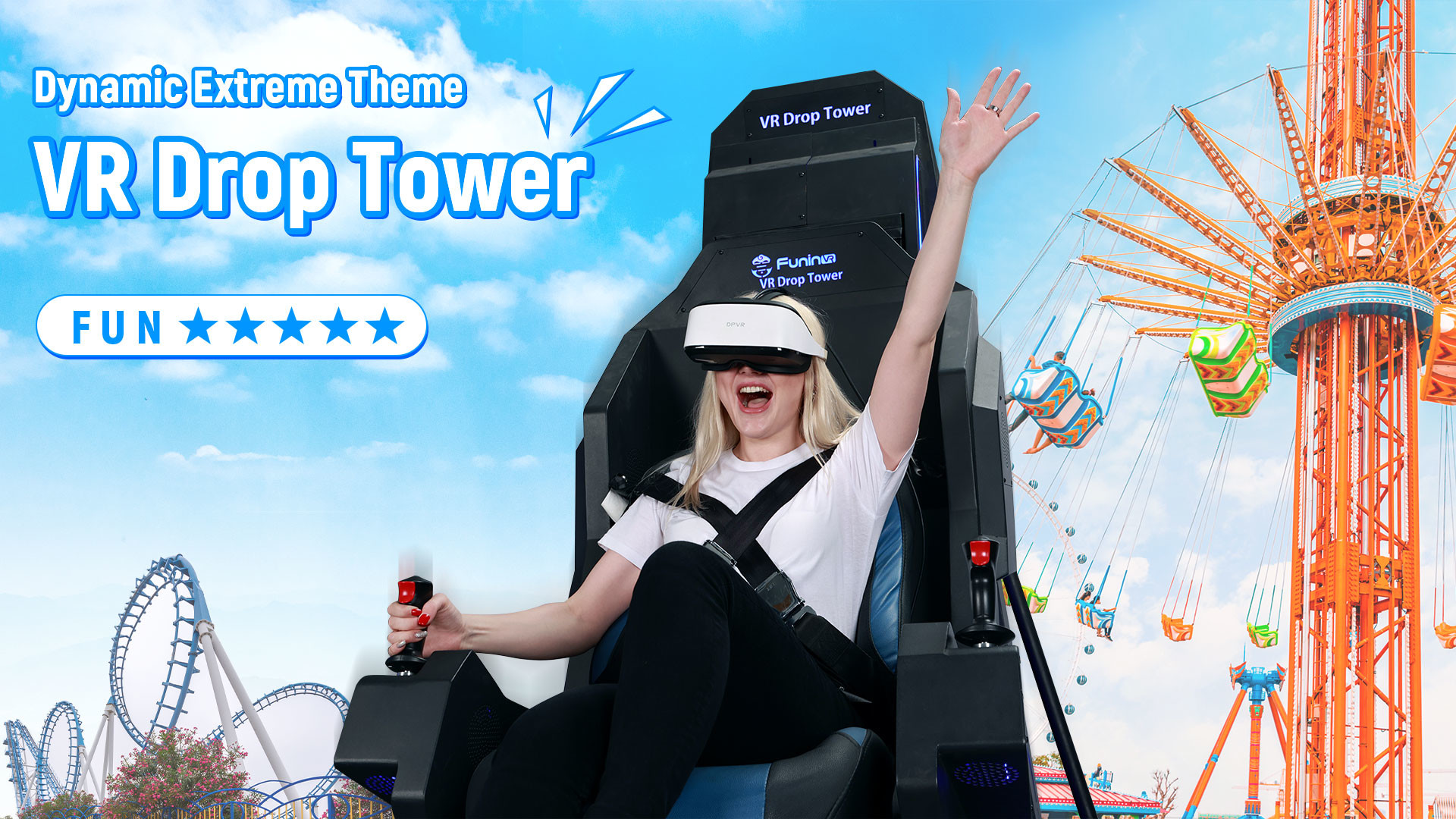 Vr Drop Frame VRドロップタワー 9D VRシミュレーター 360° モブメント マルチプレイヤー