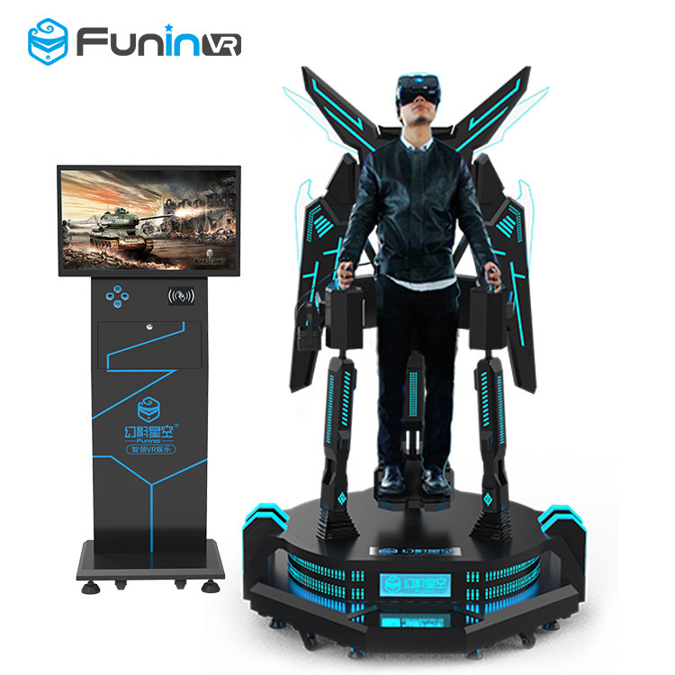 VRの飛行シミュレータのバーチャル リアリティのシミュレーションの乗車の上の興奮する地位